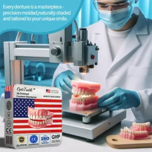 OptiTeeth™ 3D Printed Custom Dentures(Instant Fit, Lasting Comfort)